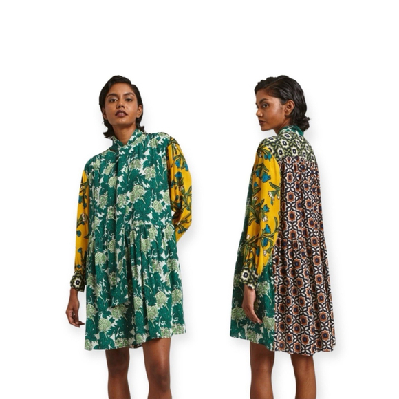 Max Mara Baita - Pure Green Multi Silk Dress Size 16 $795 Max Mara Baita - Pure Green Multi Silk Dress Size 16 $795